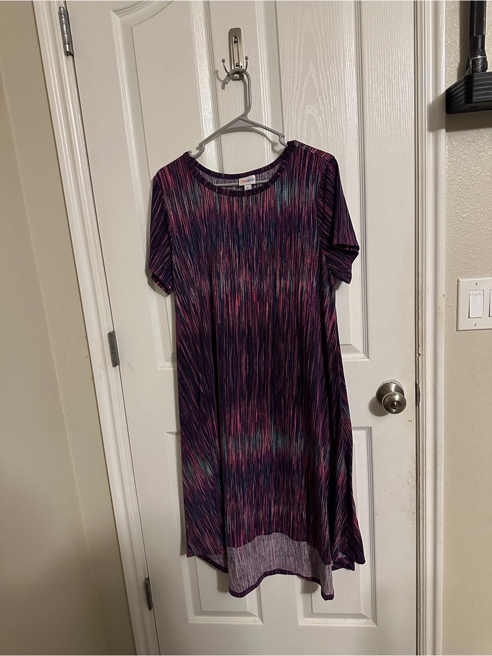 LuLaRoe High Low Dress in Purple and Pink Stripe